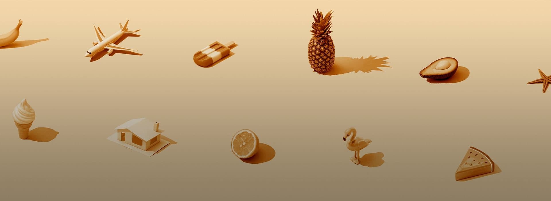 A miniatures of different objects